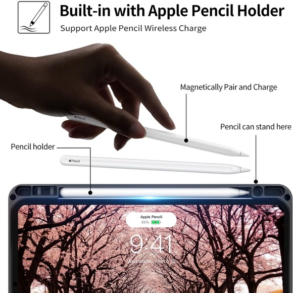 Case for iPad Pro 11” 2022 4th/3rd/2nd/1st Generation with Pencil Holder Leather - Picture 5 of 16